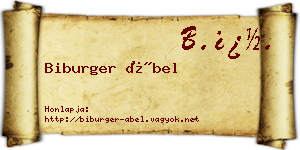 Biburger Ábel névjegykártya